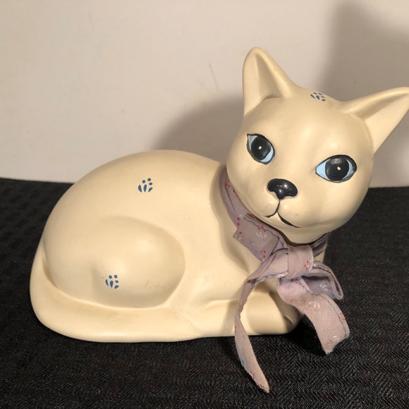 Vtg Flambro speckled beige ceramic cat - Picture 1 of 13